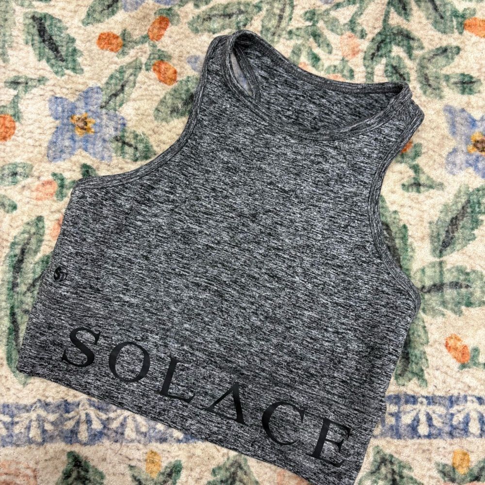 Strut This Bra Top Fitness Workout Solace Gray High Neck Small